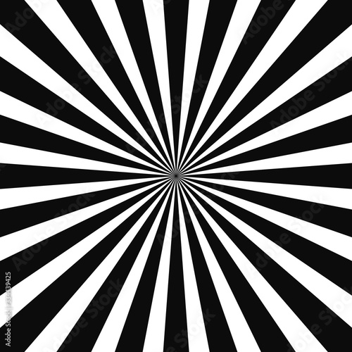 White and Black Beam Style Background. Optical Illusion Geometric Design. Vector