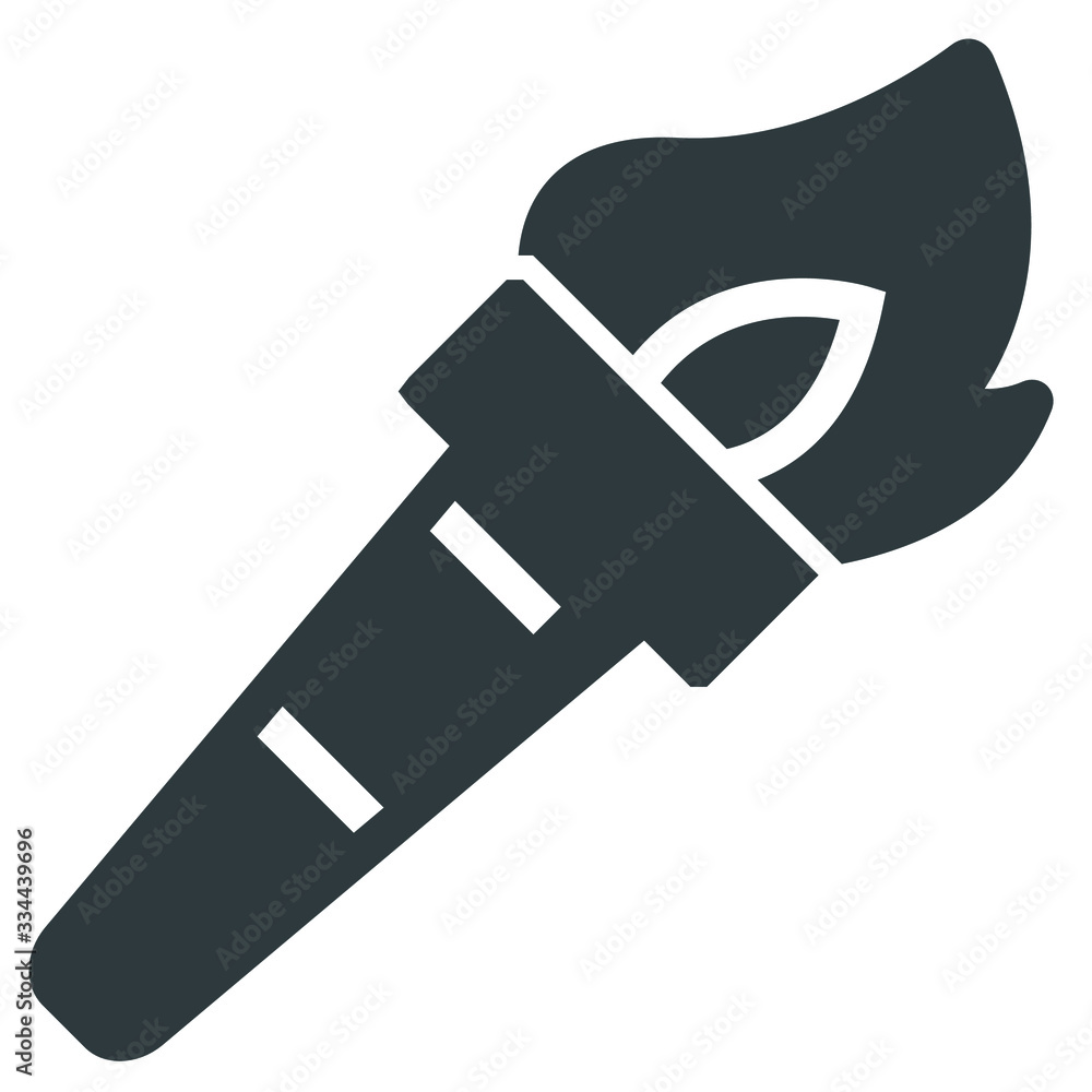 torch black icon on white background torch black icon on white background