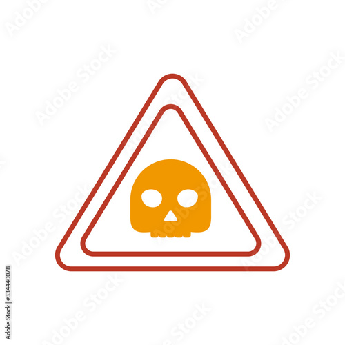 danger sign icon, half line half color style