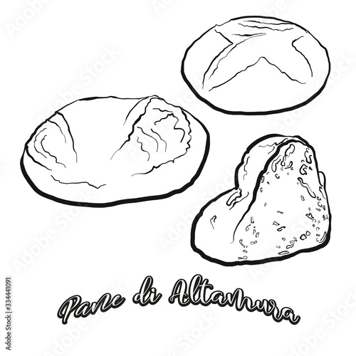 Pane di Altamura food sketch separated on white