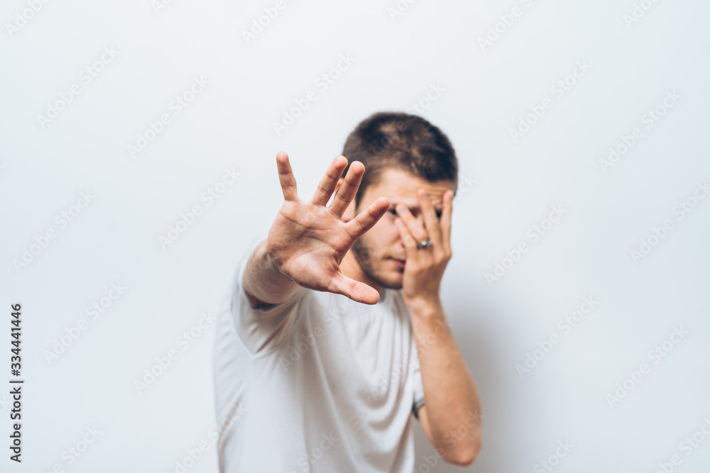 The man is afraid of fear The man is afraid of fear