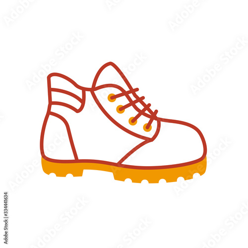 work boots icon, half line half color style
