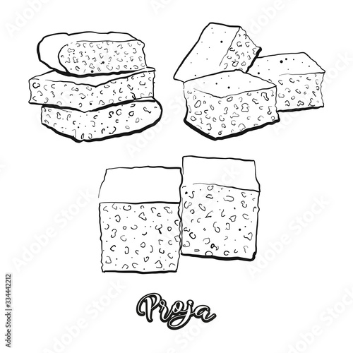 Proja food sketch separated on white