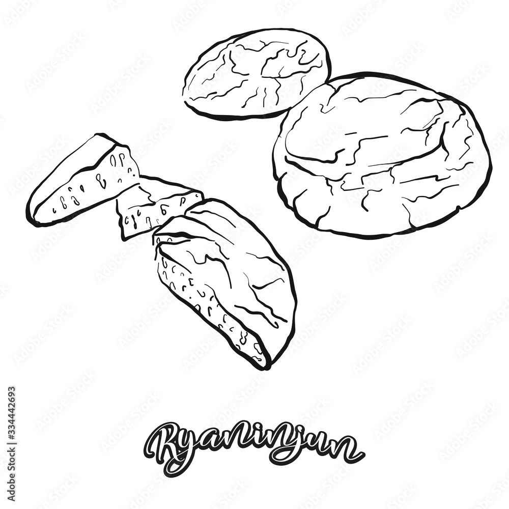 Ryaninjun food sketch separated on white