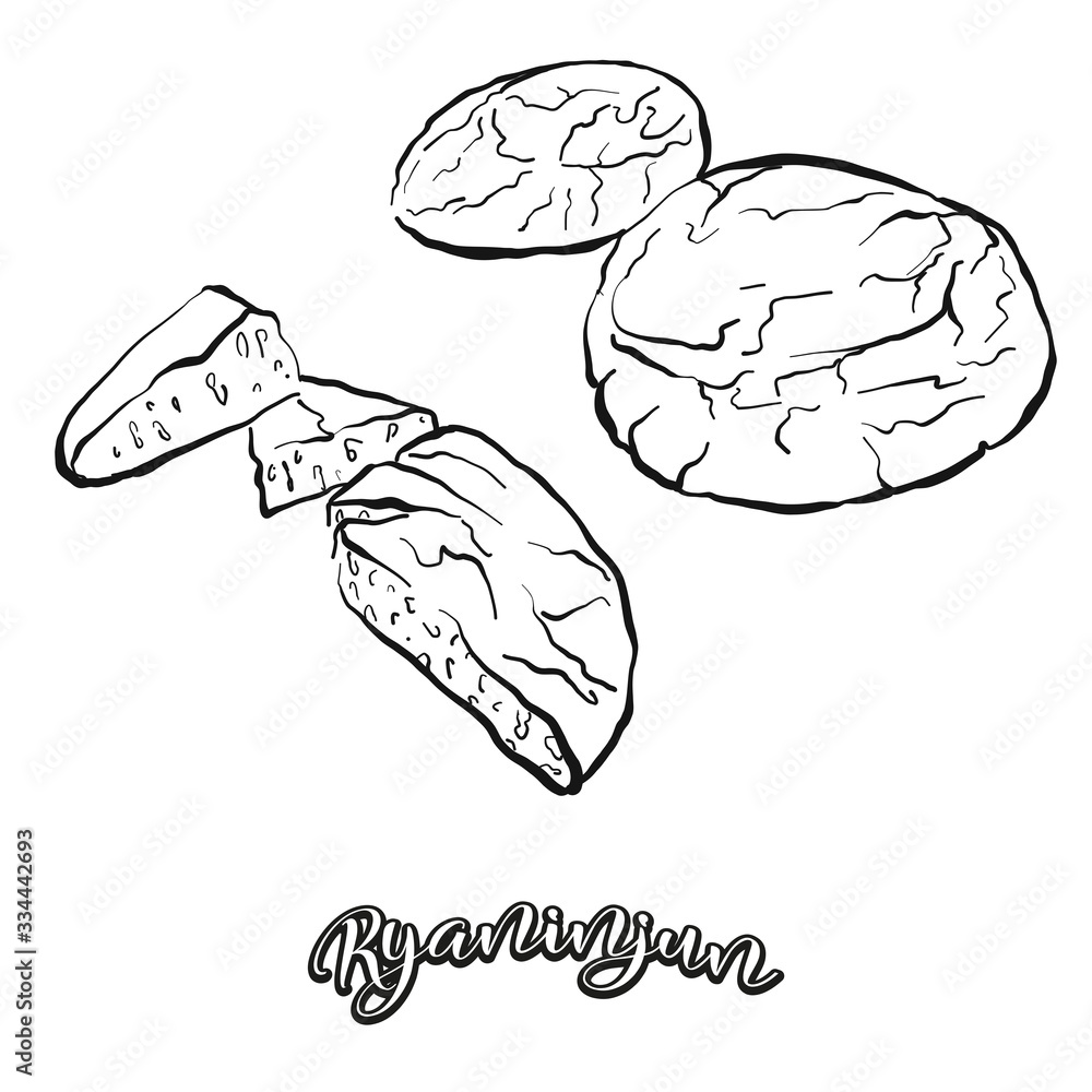 Ryaninjun food sketch separated on white