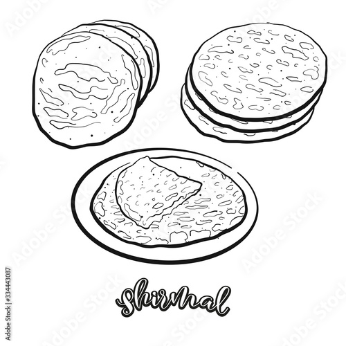 Shirmal food sketch separated on white