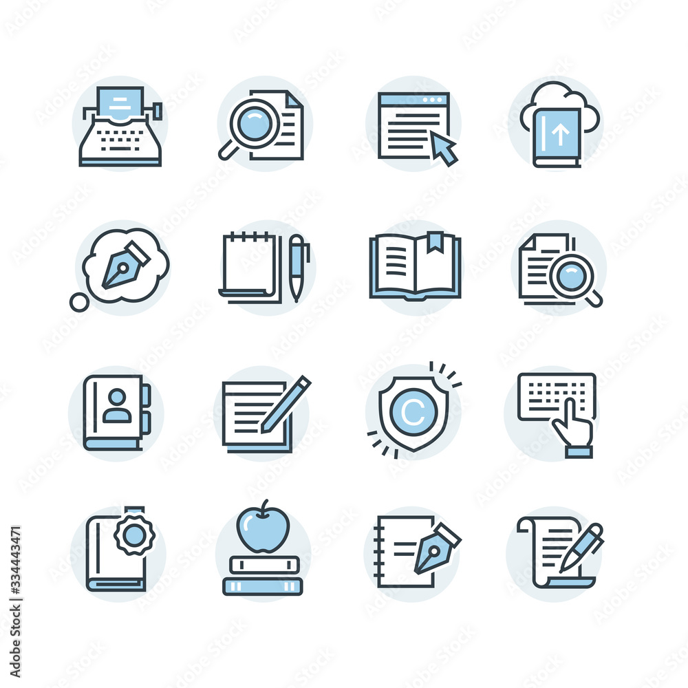 Set of Copywriting Vector Icons Set of Copywriting Vector Icons