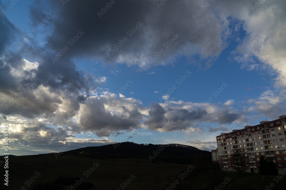 Sunrise or sunset over the hills and meadow. Slovakia Sunrise or sunset over the hills and meadow. Slovakia