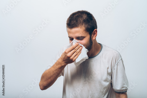 the man has a runny nose