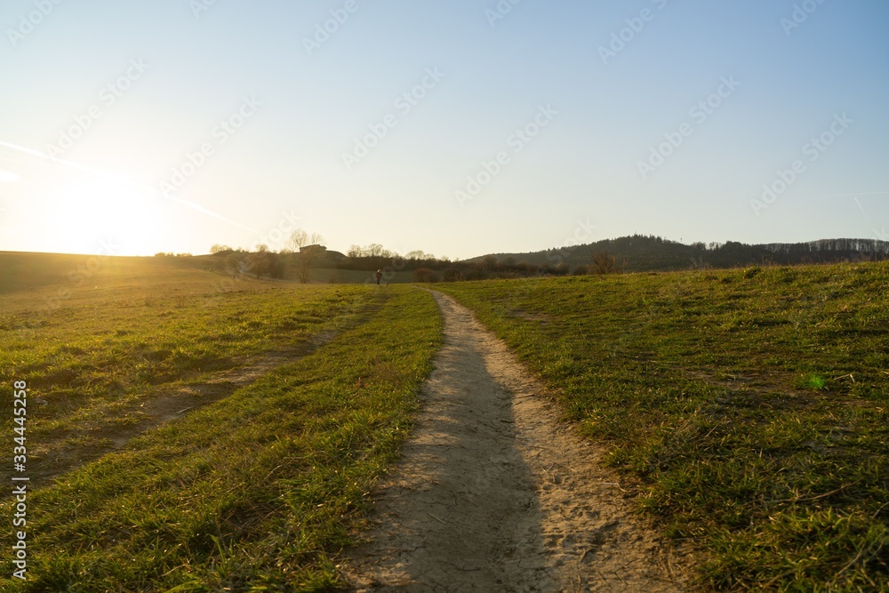 Sunrise or sunset over the hills and meadow. Slovakia Sunrise or sunset over the hills and meadow. Slovakia