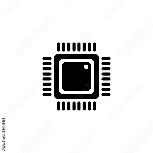 electronic chip vector icon isolated on white background. computer chip icon. cpu microprocessor chip icon.