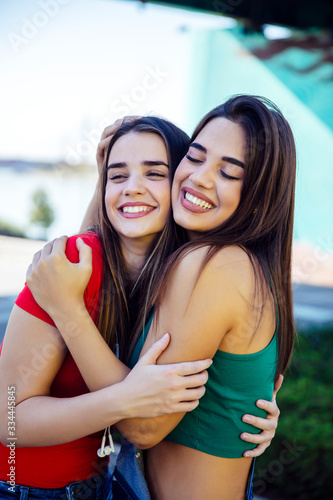 Two best female friends emb...