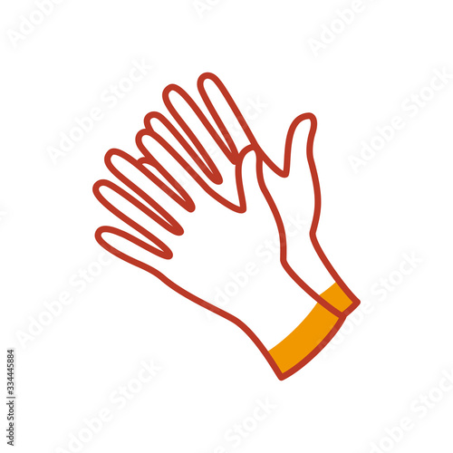 medical gloves icon, half line half color style