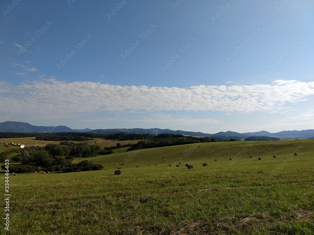 Sunrise or sunset over the hills and meadow. Slovakia Sunrise or sunset over the hills and meadow. Slovakia