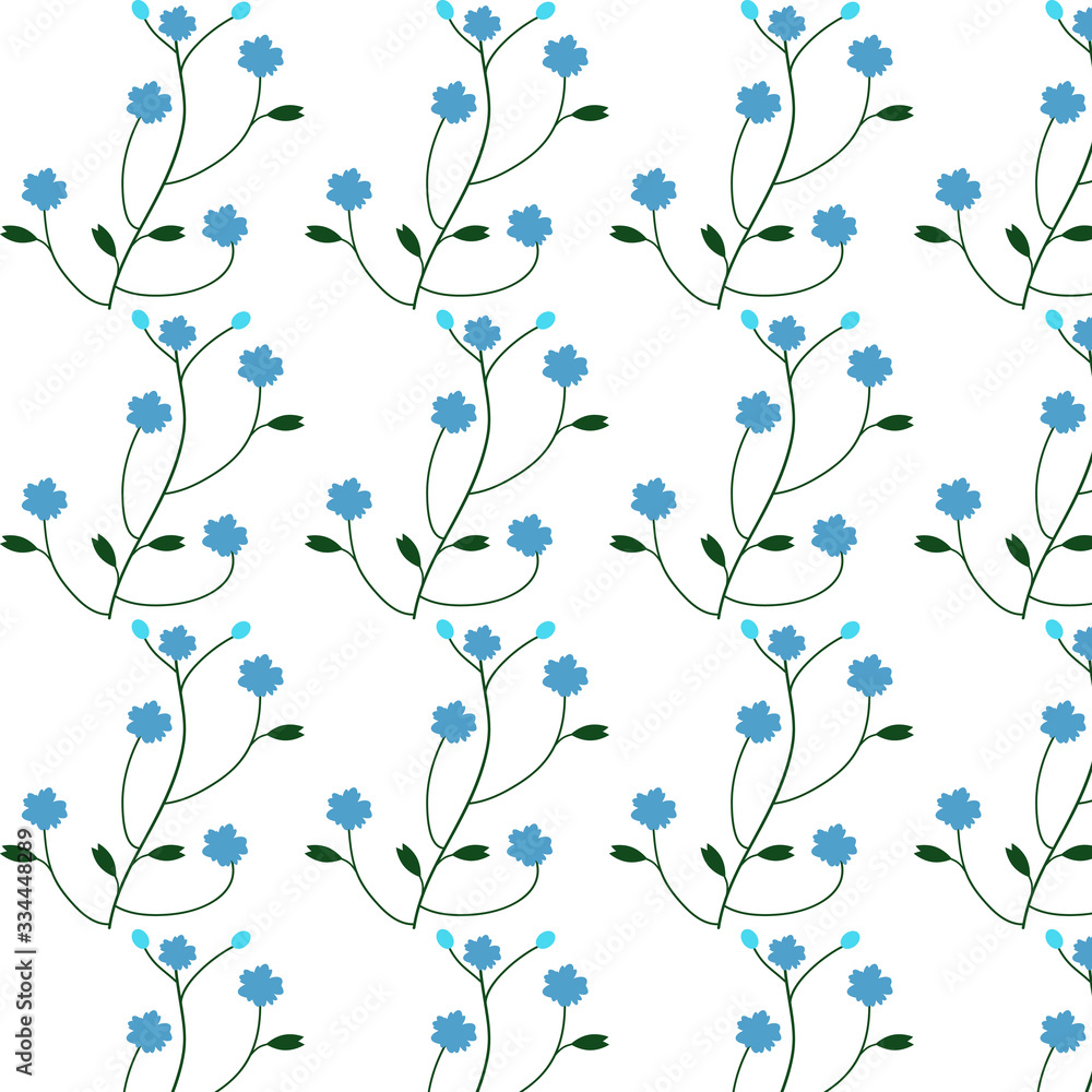 Blue Flower Pattern on white background Blue Flower Pattern on white background