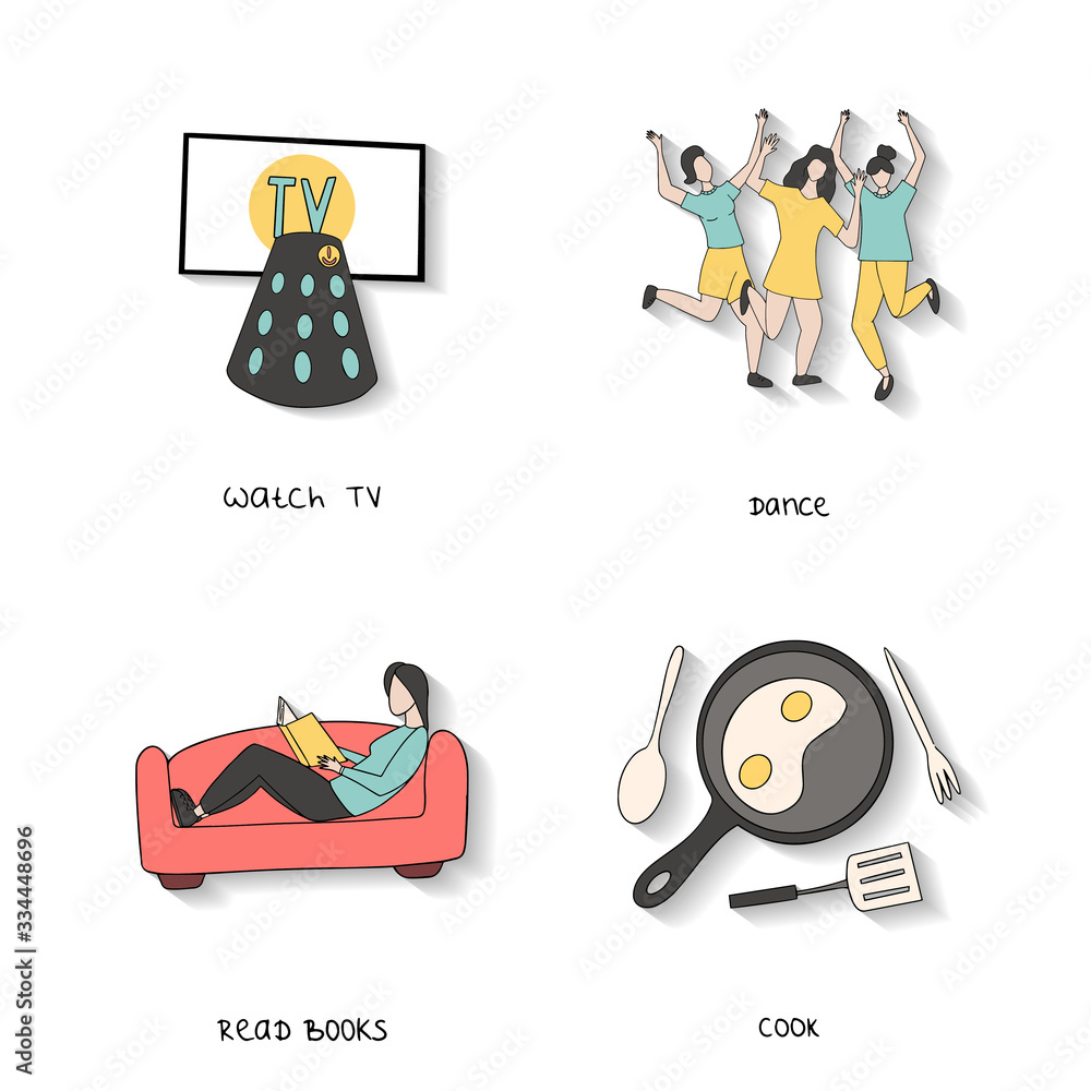 What to do in quarantine vector hand drawn illlustration What to do in quarantine vector hand drawn illlustration
