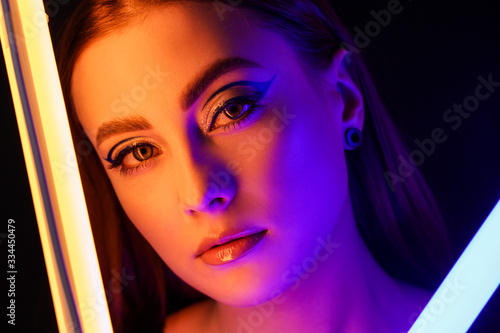 Toned portrait of beautiful...