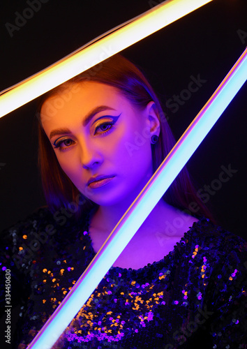 Toned portrait of beautiful...