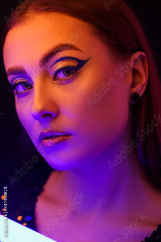 Toned portrait of beautiful...