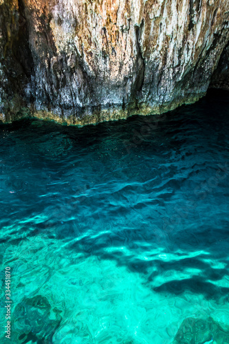 Amazing blue caves of northern Zakynthos