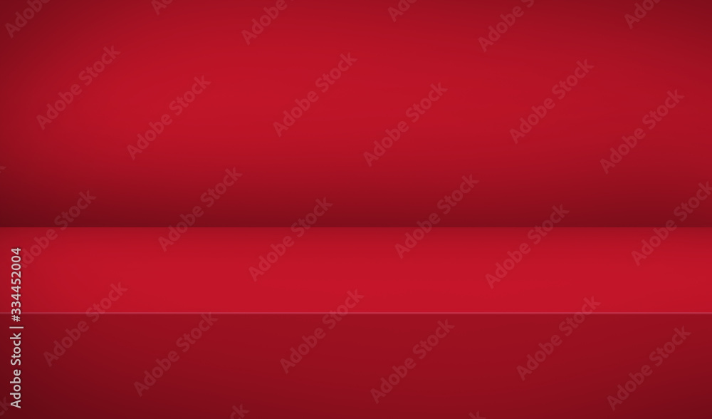 Empty red color studio table room background, banner for advertise product, product display with copy space for display of content design. Banner for advertise product on website. Empty red color studio table room background, banner for advertise product, product display with copy space for display of content design. Banner for advertise product on website.