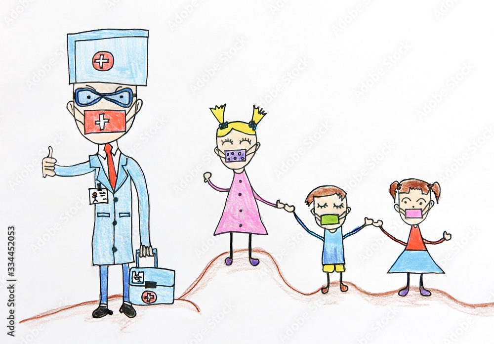 family in medical mask is quarantined. Epidemic. Coronavirus. family in medical mask is quarantined. Epidemic. Coronavirus.