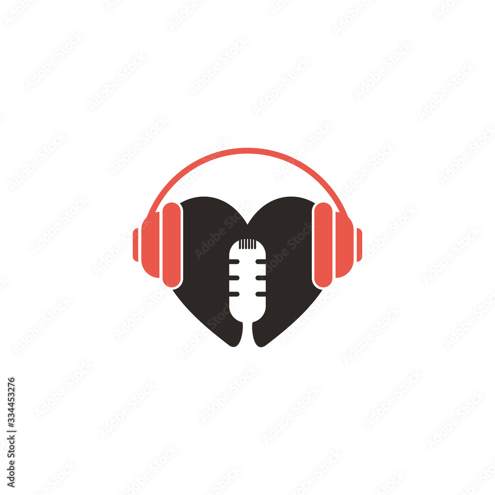 love and music record logo template design vector love and music record logo template design vector