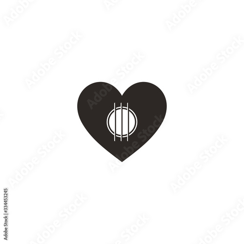 love and music logo template design vector