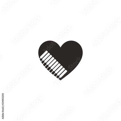 love and music logo template design vector