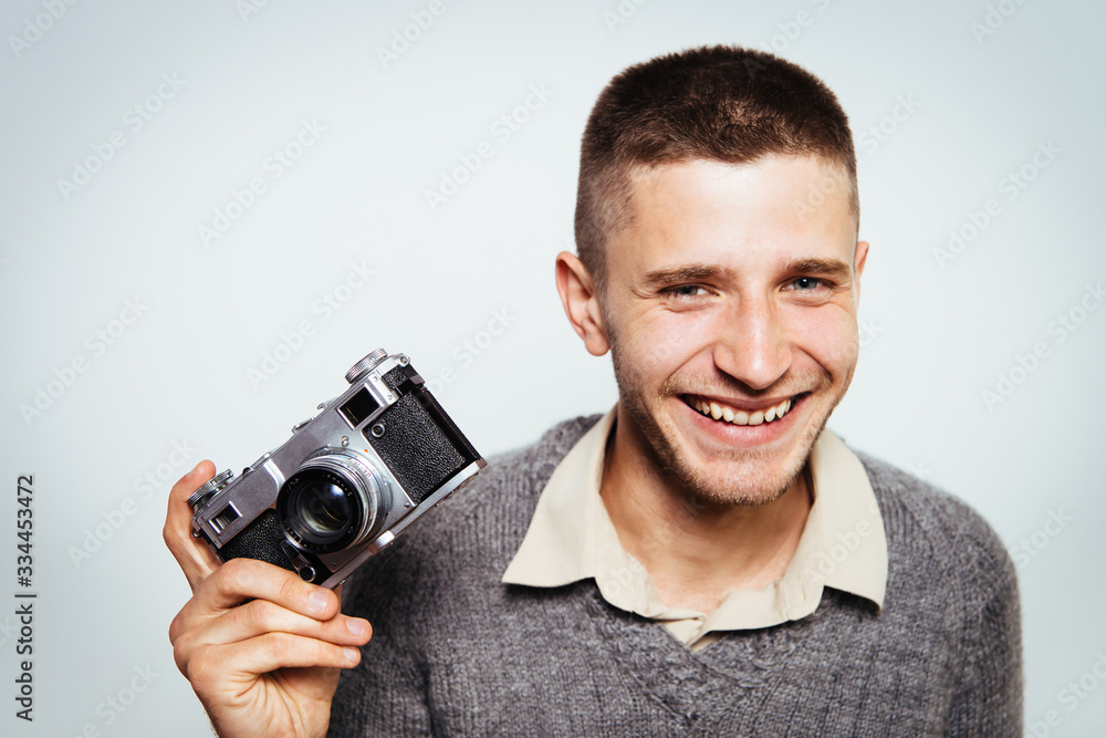 A man with a camera A man with a camera
