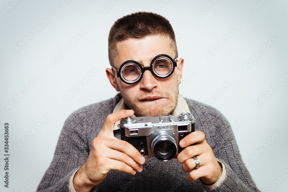 Fototapeta premium A man with a camera