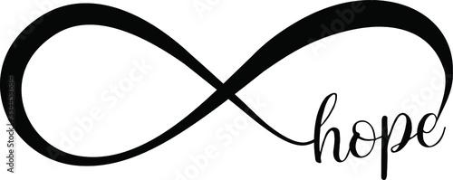 Elegant, hope, infinity sign, vector illustration	