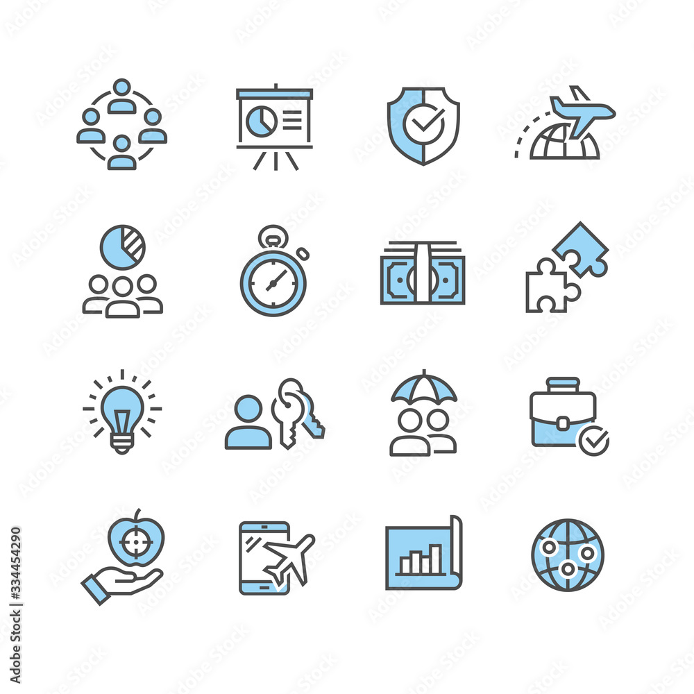 Global business vector icons set Global business vector icons set