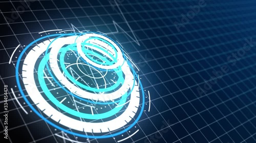 HUD Fantastic technological intro,Circle digital HUD in sci fi background ,Looping Techno background,Futuristic interface with Line Pulse,Technology intro for presentation