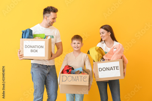 Volunteers with donations f...