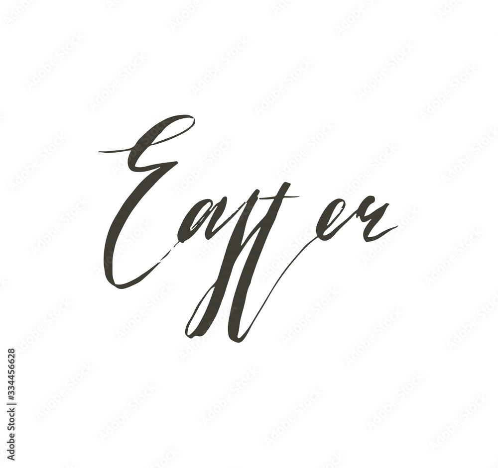 Hand drawn vector abstract graphic scandinavian Happy Easter cute greeting card template with Easter calligraphy lettering phases text isolated on white background Hand drawn vector abstract graphic scandinavian Happy Easter cute greeting card template with Easter calligraphy lettering phases text isolated on white background
