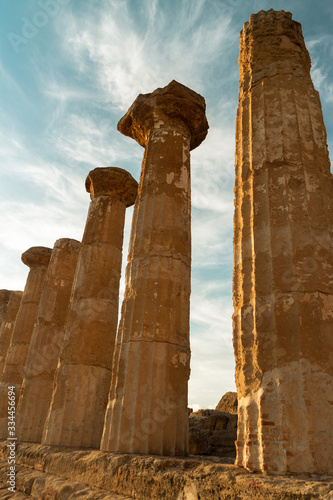 ruins of greek ancient temple in sicily