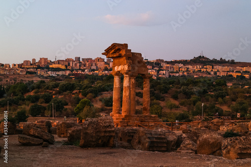 castor and pollux ancient greek temple in agrigento