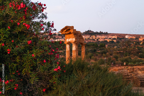castor and pollux ancient greek temple in agrigento