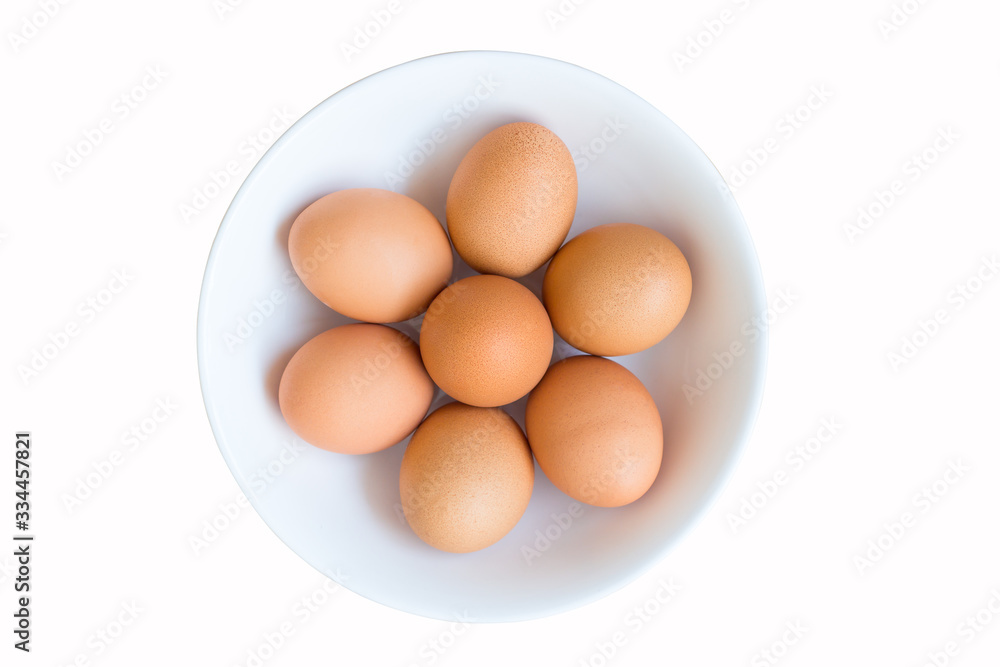 eggs in a bowl isolated on white background eggs in a bowl isolated on white background