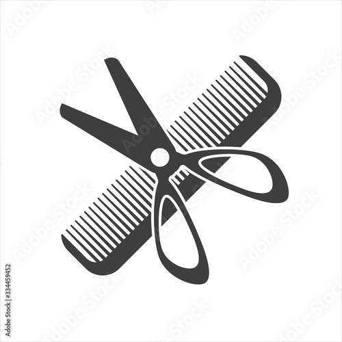 A barbershop icon. A sign of a hair dresser. A symbol of a barber and a barbershop. Hairdressing icon.
