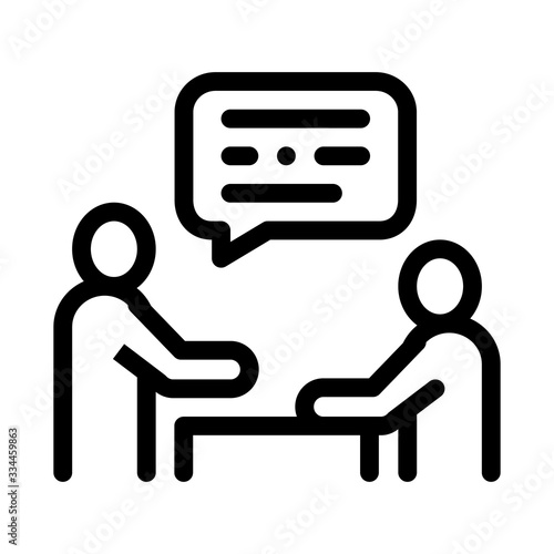 dialogue of two people icon vector. dialogue of two people sign. isolated contour symbol illustration