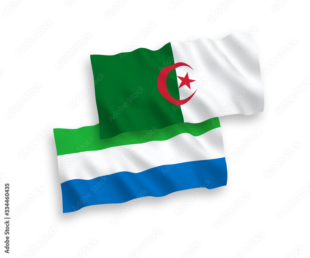 Flags of Algeria and Sierra Leone on a white background Flags of Algeria and Sierra Leone on a white background