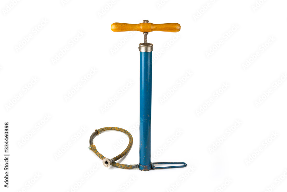 Retro air pump on a white background Retro air pump on a white background