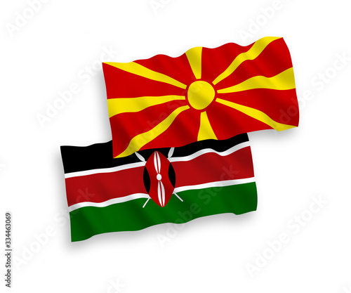 Flags of Kenya and North Macedonia on a white background