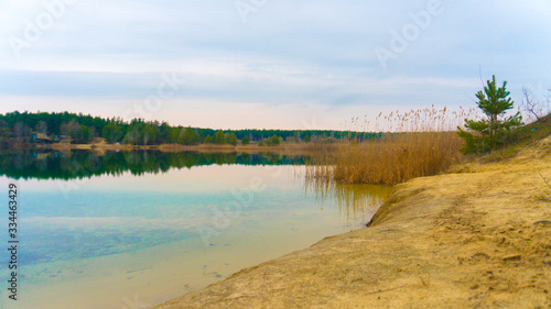 view of the lake with blue water