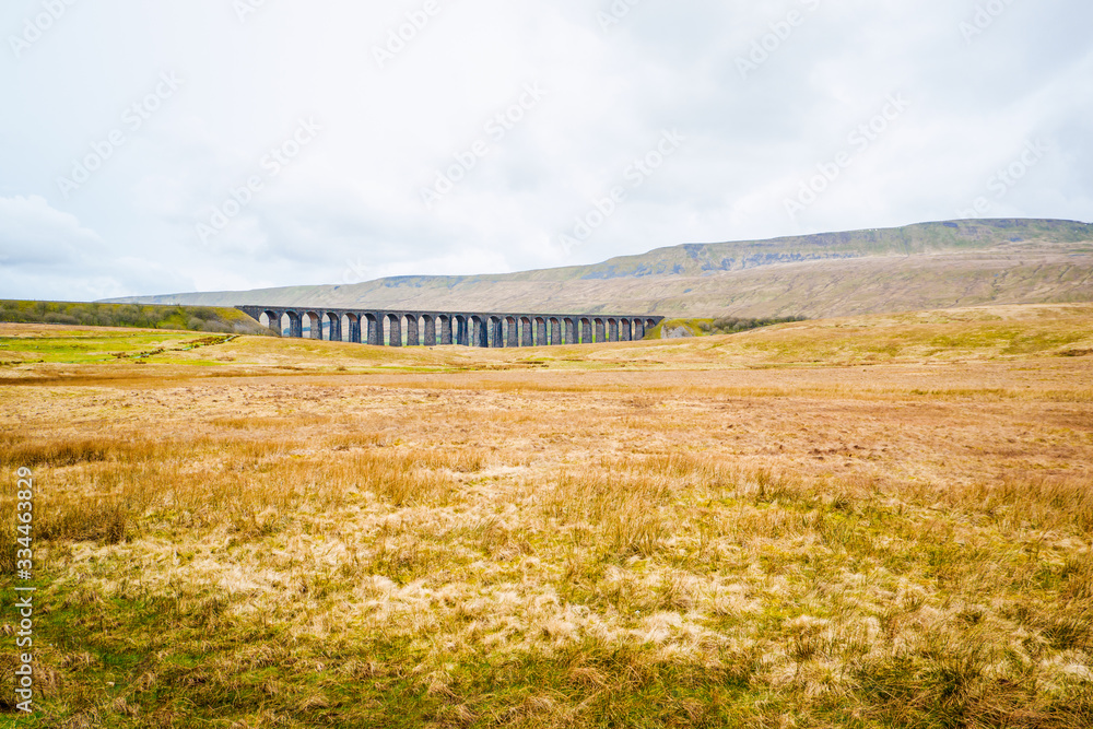 Famous Ribblehead Viaduct in Yorkshire Dales National Park