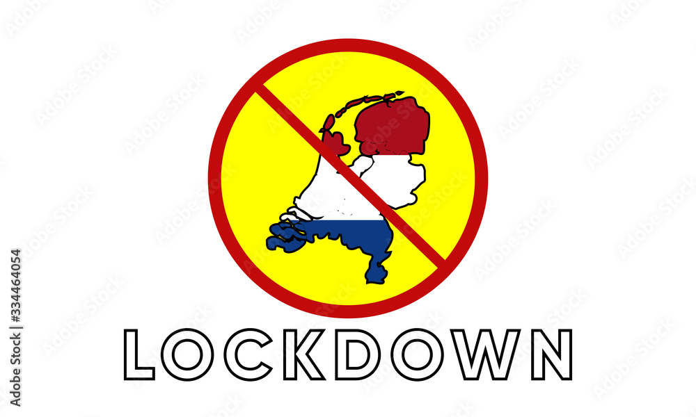 Illustration vector graphic of Sign caution of Netherlands Lockdown. Vector illustration of warning sign. Coronavirus outbreak. Warning sign of Prohibited from leaving the Netherlands country. Illustration vector graphic of Sign caution of Netherlands Lockdown. Vector illustration of warning sign. Coronavirus outbreak. Warning sign of Prohibited from leaving the Netherlands country.