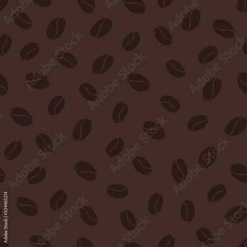 Dark Coffee Beans Vector Seamless Pattern Bacground