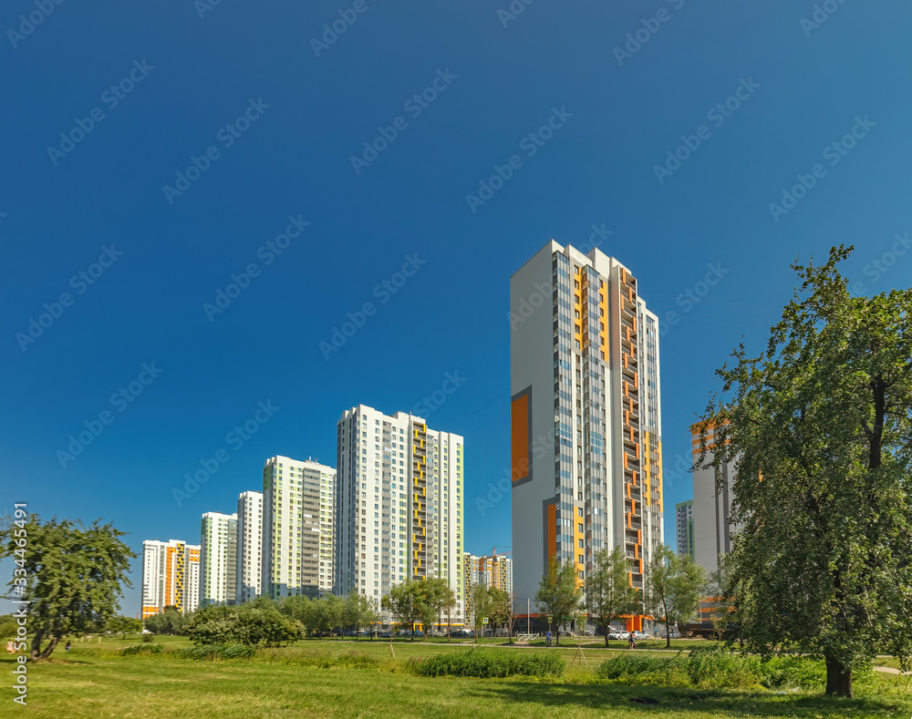 Residential Estate new district with skyscrapers and parks Residential Estate new district with skyscrapers and parks